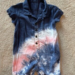 Kith Kids One Piece in Blue and Pink Tie-Dye